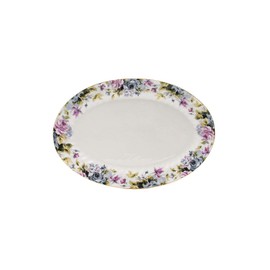 Lynns Paradise Millicent 14-Inch Oval Platter, Set of 2, Purple; Heavy Duty; Chip Resistant; Lead and Cadmium Free; Freezer to Oven Safe up to 500°F