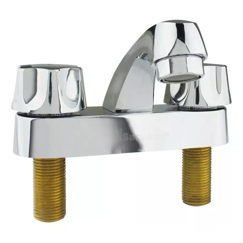 Sanplom 5pzs De Llave Mezcladora Para Lavabo 4'' Maneral Zamac
