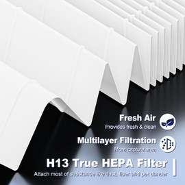 MK01 & MK06 True HEPA Filter Replacement Compatible with Aroeve MK01, MK06, ToLife TZ-K1 and Kloudi DH-JH01 Air Purifier, Pet Dander Version, Green, 4 Pack