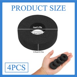 4 Foam Gaskets for LED Fountain Ring, Flexible Seal 39mm, EVA Sealing Ring for Holes of 33-37mm, Compatible with ½ Hose, Waterproof and Durable for Fountains