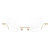 YUELUQU Fashion Rimless Dragonfly Butterfly Wing Sunglasses party cosplay cute