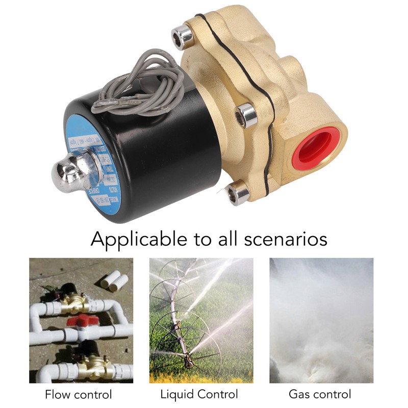 Electric Solenoid Valve Brass Structure Copper Coil 1 Way Flowing