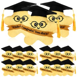 Liliaafar 12 Pcs Graduation Gift Plush Star Stuffed Animal 4.72'' 2025 Cute Stuffed Animal with Flowing Sand Graduation Cap and Encouragement Ribbon for Bulk Grad Party Favors Student Year End Gift
