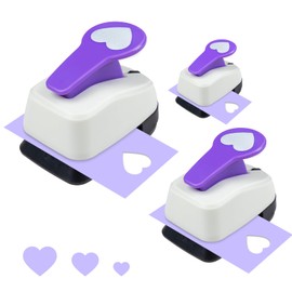 Heart Punch Set, 3/8 Inch, 5/8 Inch, 1 Inch Heart Hole Punch Set for Scrapbooking, Heart Hole Punch for Paper Crafts, Weddings, Cardstock, Valentine's Day Gift Cards, Greeting Cards and Scrapbooks