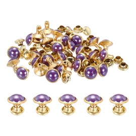 PATIKIL 7.5mm Turquoise Rapid Rivets, 30 Sets Leather Rivets Studs Rivet Double Cap Spikes Rivet for Leather Crafting for Decor Repair DIY Clothing Belts Bags Shoes, Purple