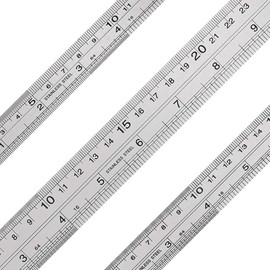 SUI-lim 3 Pieces Stainless Steel Ruler, Precision Double Scale Edge Steel Ruler, Metal Ruler for Engineering, Teaching and Office, 15 cm/20 cm/30 cm