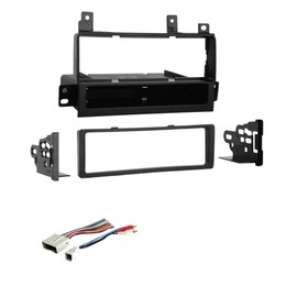 Single Din Car Stereo Install Dash Face Kit and Radio Wire Harness Combo -Made for 2003-2011 Lincoln Town Car