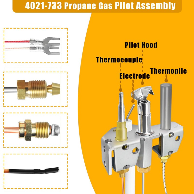 zuviuviz 4021-733 Propane Gas Fireplace Pilot Assembly for Heatilator, Heat-N-Glo