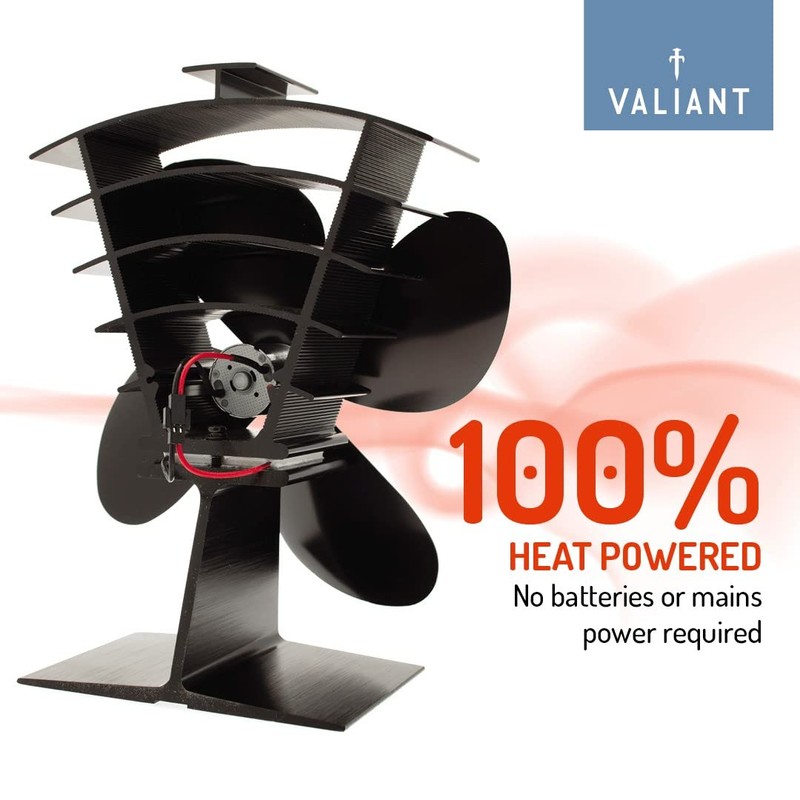 Valiant (FIR361) Premium IV 4-Blade Heat Powered Log Burner &