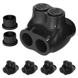 Insulated Wire Connectors Dual Entry Aluminum to Copper Wire Connectors, 2/0-6 AWG Multi Cable Connectors, Insulated Splice Connector with Slotted or 3/16" Allen Hex, 5pcs