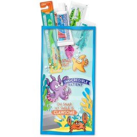 Practicon SmileGoods Dental Hygiene Kit, Makes 72 Dental Care Giveaways with Toothbrush, Toothpaste, Flossers and Bag (FlosSeas)