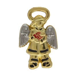 Sterling Gifts Firefighter Guardian Angel Pin (1) Fireman Wife Pin Gold