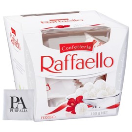 Ferrero Rocher Raffaello, Bulk 1 Pack, 15 Count total, Individually Wrapped, Premium Gourmet White Almond, Cream And Coconut, Gift Box, 5.3 Oz Each (Purpalia Packaging)