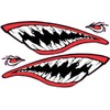 Shark Teeth Mouth Decal Stickers, Large Red and Black Design,
