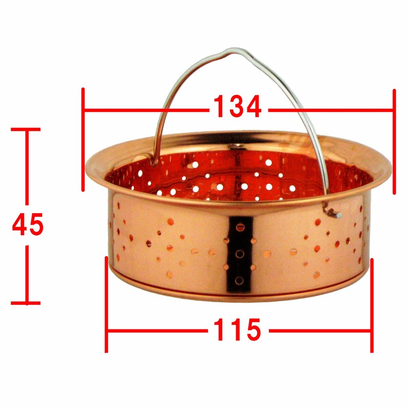 Nagao Drain Strainer, Pure Copper, 13.4cm, Kitchen Use, Board Type,