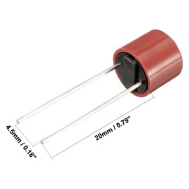 sourcing map 10Pcs DIP Mounted Miniature Cylinder Slow Blow Micro Fuse T2A 2A 250V Red