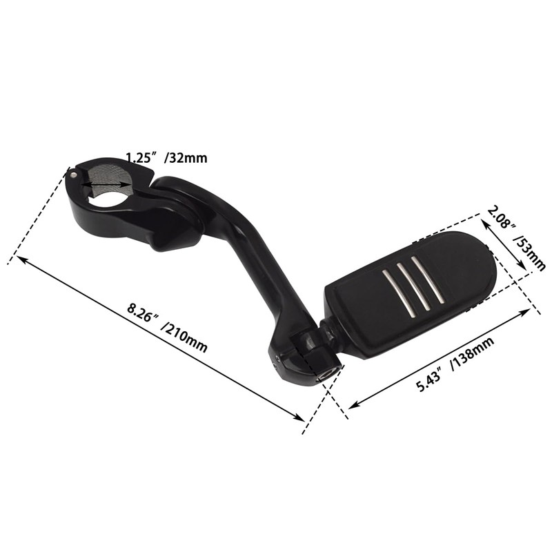 FOVPLUE 1.25" Highway Footpegs,Long Angled Adjustable Highway Pegs w/Mounts for