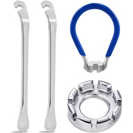 fixinus 4 Piece Bicycle Spoke Wrench, Universal Forged Steel Bike Rim Correct Tool Bicycle Spoke Tool for Adjust Bicycle Wheel Tension