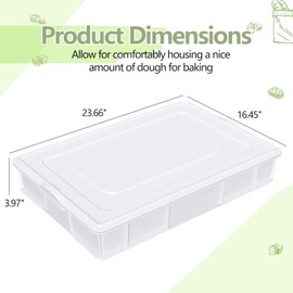 Afromy 4 Pack Stackable Dough Proofing Container with Lid, Plastic Dough Proofing Box, White