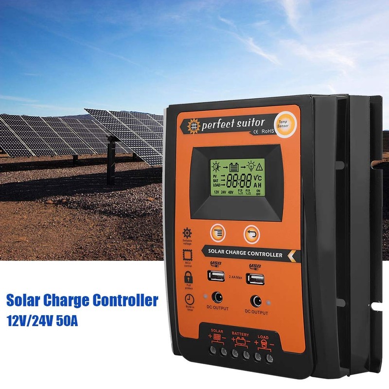 Keenso 12V/24V 30A/50A/70A MPPT Controlador de carga solar Panel solar