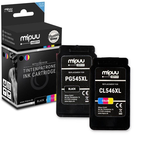 Mipuu 2 Ink Cartridges Compatible with Canon PG-545XL 545XL CL-546XL