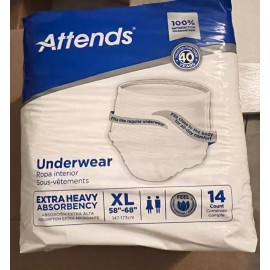 Attends Adult Diapers Extra Heavy Pull Up Underwear XL 4 packs of 14 56 New
