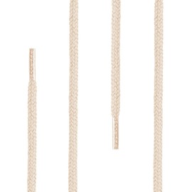 Di Ficchiano Round Shoelaces, Round Laces Made of 100% Cotton, Tear-Resistant, Diameter 3-4 mm, Lengths 45-200 cm, ecru