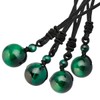 Nupuyai Green Tiger's Eye Round Gemstone Bead Pendant Necklace for