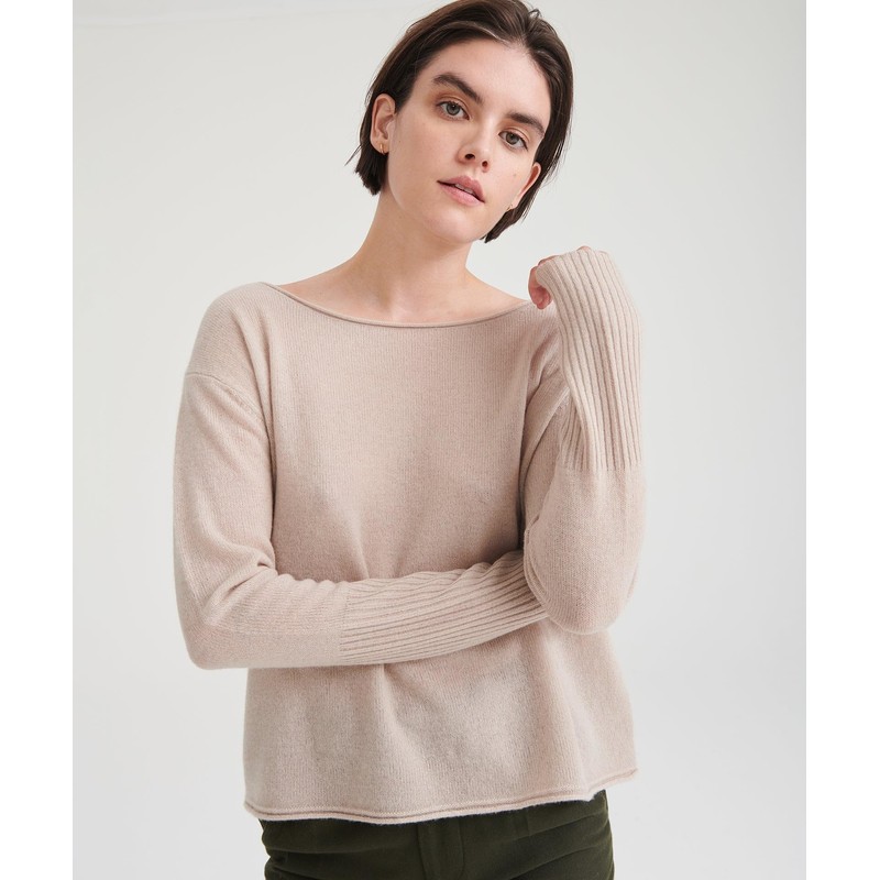 NAADAM Cashmere Boatneck Sweater, Shell, L