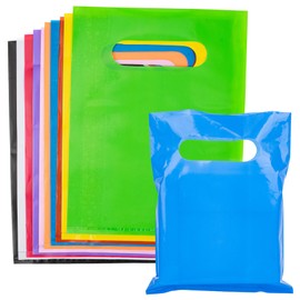MAQIHAN Party Favor Bags - 90 Pcs 6" X 8" Plastic Gift Bags Goodie Bags Plastic Party Favor Bags Assorted Small Candy Goody Gift Bags With Handles For Birthday Party Thanksgiving Small Business
