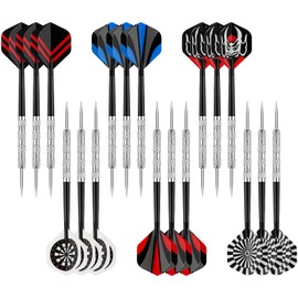 Accmor Metal Tip Darts, Steel Tip Darts, Professional Metal Darts, Darts Metal Tip Set, Metal Darts for Dartboard,18 pcs ﻿