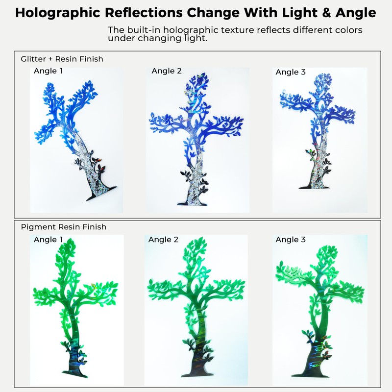 ATYUSVIC Tree of Life Resin Mold with Cross, Holographic Epoxy