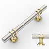 Amerdeco 10 Pack Brushed Satin Nickel and Gold Cabinet Pulls