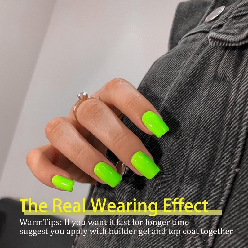 SXVME Soft Gel Nail Tips Medium Square 300Pcs Pre-applied Tip