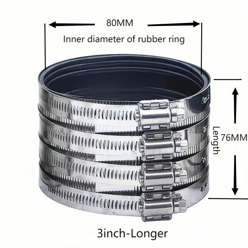 Flexible pipe Coupling with Stainless Steel Clamps.Pipe Connector for PVC