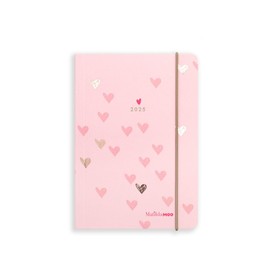 Matilda Moo 2025 Diary | A6 Diary | Day on a Page Diary | Secure Elastic Closure | Softack Card Covers | 80gsm Paper | Rose Gold Detailing | Pink