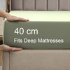Soifox Double Fitted Sheet Sage Green - Bed Sheets with
