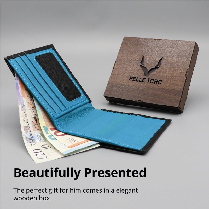 PELLE TORO Handmade Super Slim Men's Wallet, Handmade with Napa