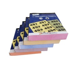 1-1000 Raffle Tickets Books - 4 x Books of Cloakroom Tickets - Lucky Draw Tombola Draw, Prize Draw and Charity Events.