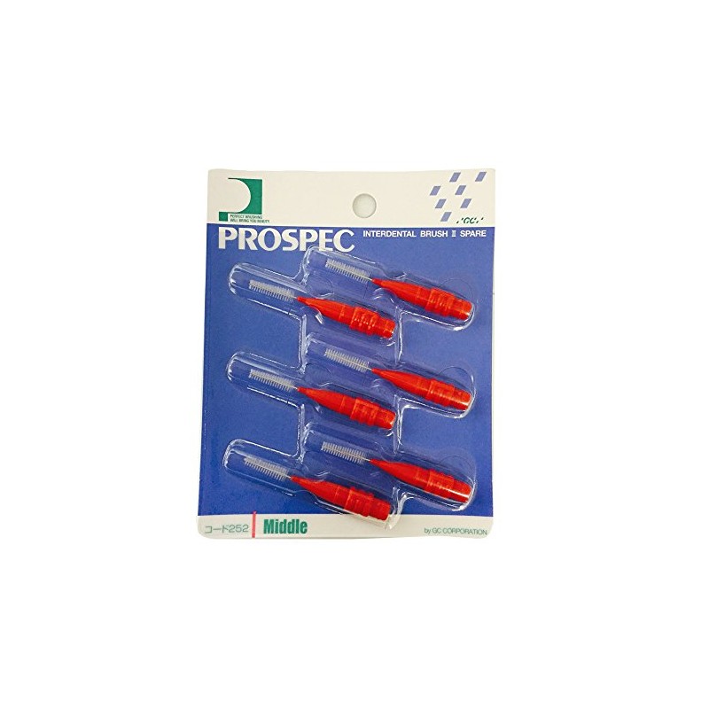 GC Prospec Intertooth Brush II Spare Medium, 6 Pieces