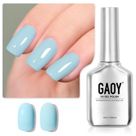 GAOY Pastel Gel Nail Polish, 16ml Blue Soak Off UV Light Cure Gel Polish for Spring Summer Soft Candy Nail Art DIY, Macaron 1587 Baby Blue