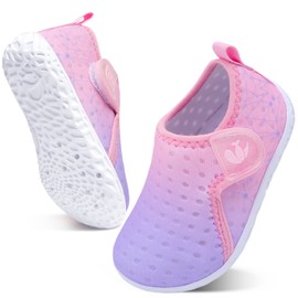 FEETCITY Kids Swim Shoes Barefoot Aqua Socks Non-Slip Beach Pool for Baby Boys Girls Black Green 6-12 Months Infant