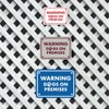 Classic Framed Diamond, Warning Dogs On Premises Sign (Brushed Silver)