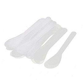 20PCS Facial Pack Spoon-Plastic Disposable Mini Cosmetic Spatula Scoop Face Cover DIY Accessories (Matte White)
