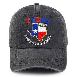 Bshuey Texas Fashion Embroidered Hat for Men Women Cotton Adjustable Baseball Cap Hats Black