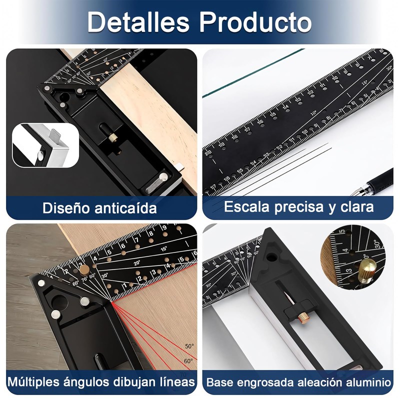 EHRHDKNS Regla de Medición de Múltiples Ángulos, Herramientas de Medición
