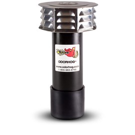 OdorHog Metal Cap Slip On Vent Stack Pipe Filter 3" Black ABS, Removes Outdoor and Sewer Odor Problems (3.0-inch)