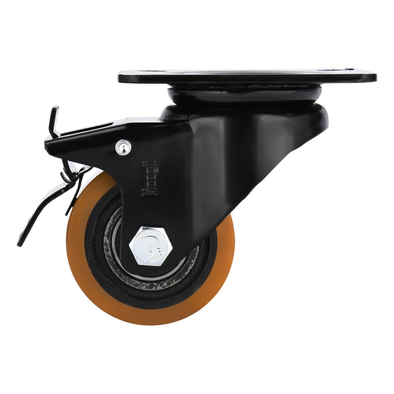 Heavy Duty Casters with Brake 2400 Lbs, Anti-Corrosion,PU Swivel Plate