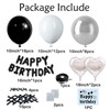 Black Coquette Birthday Decorations-Black Happy Birthday Balloons, Heart Balloons With