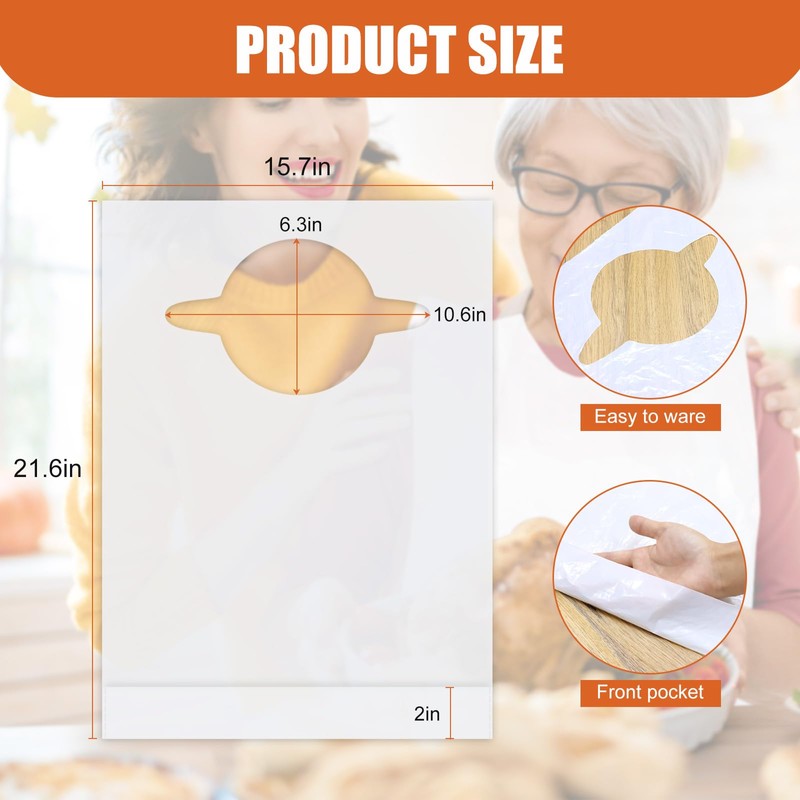 Nonley Disposable Adult Bibs 50 Pack - Disposable Dining Bibs